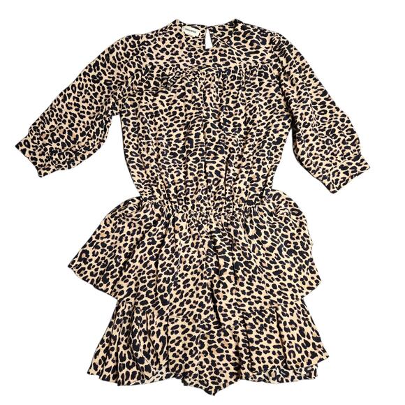 Zadig & Voltaire Rooka Leoapard Print Tiered Dress Size: XS - Picture 2 of 6